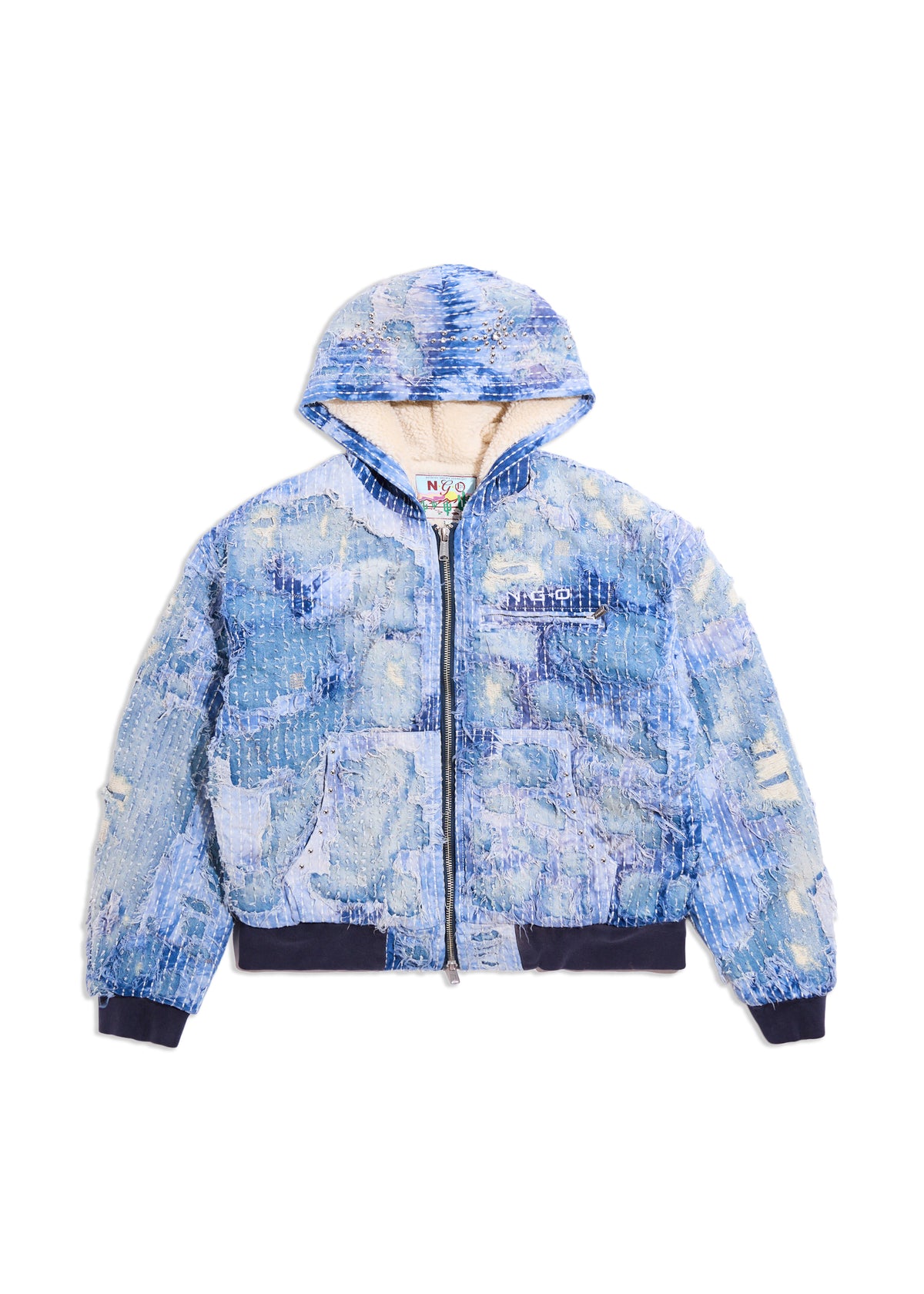 BORO HOODED DENIM WORK JACKET