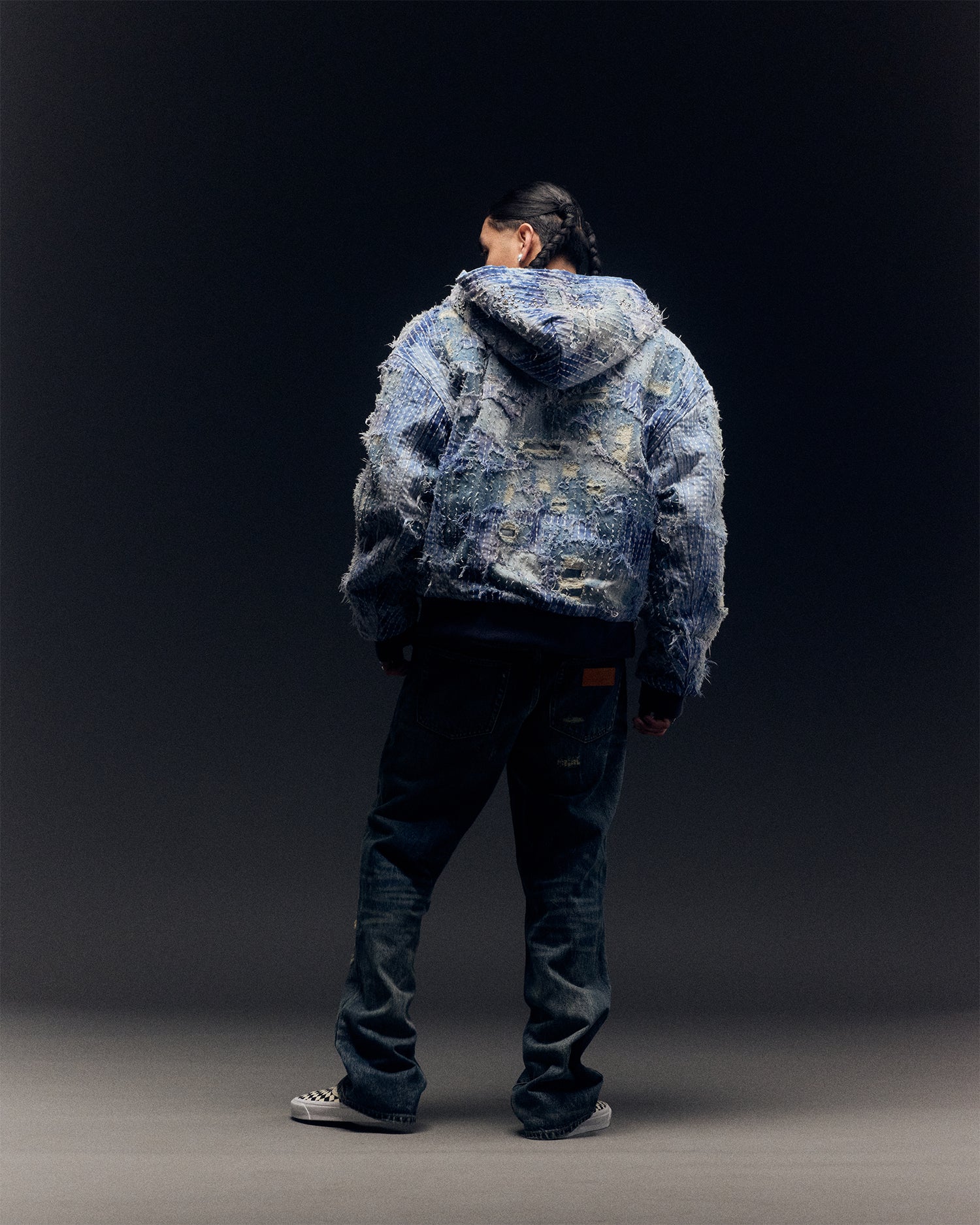 BORO HOODED DENIM WORK JACKET