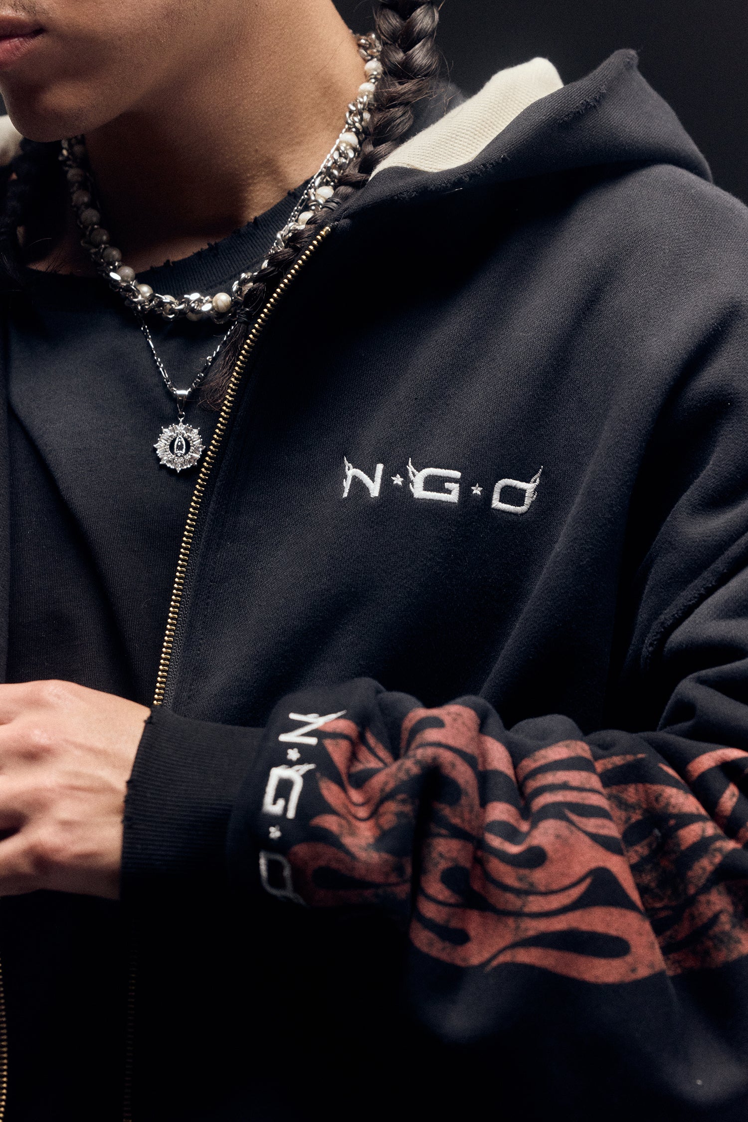 FLAME LOGO FULL ZIP HOODIE