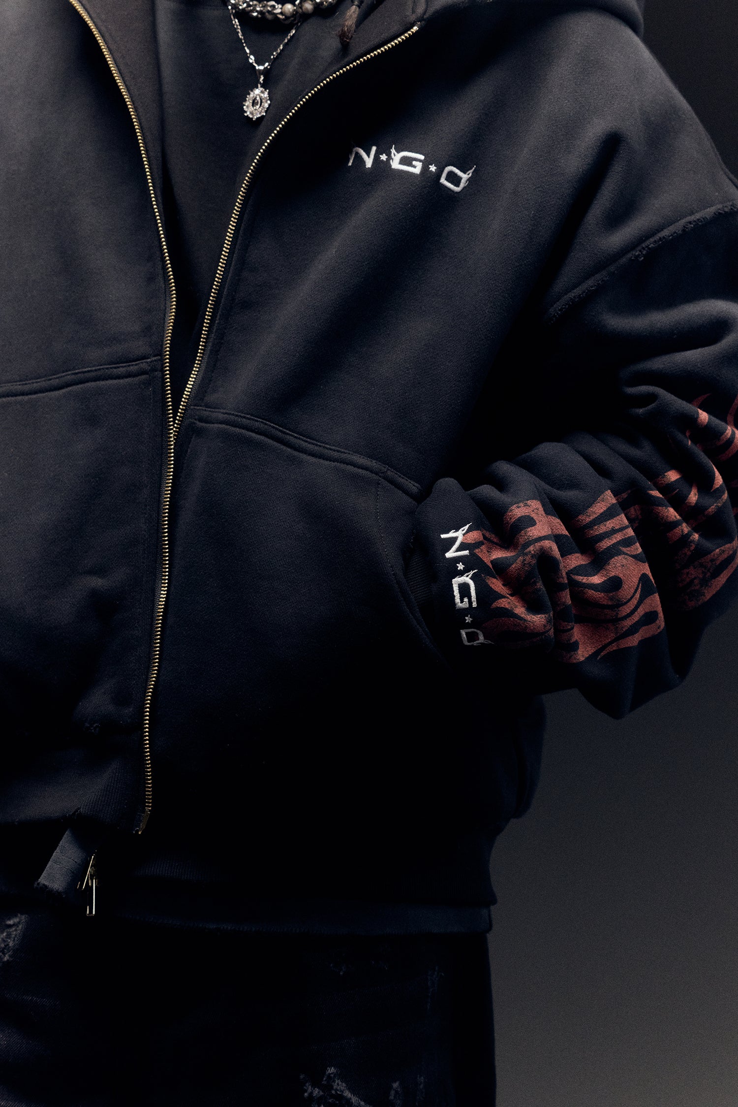 FLAME LOGO FULL ZIP HOODIE