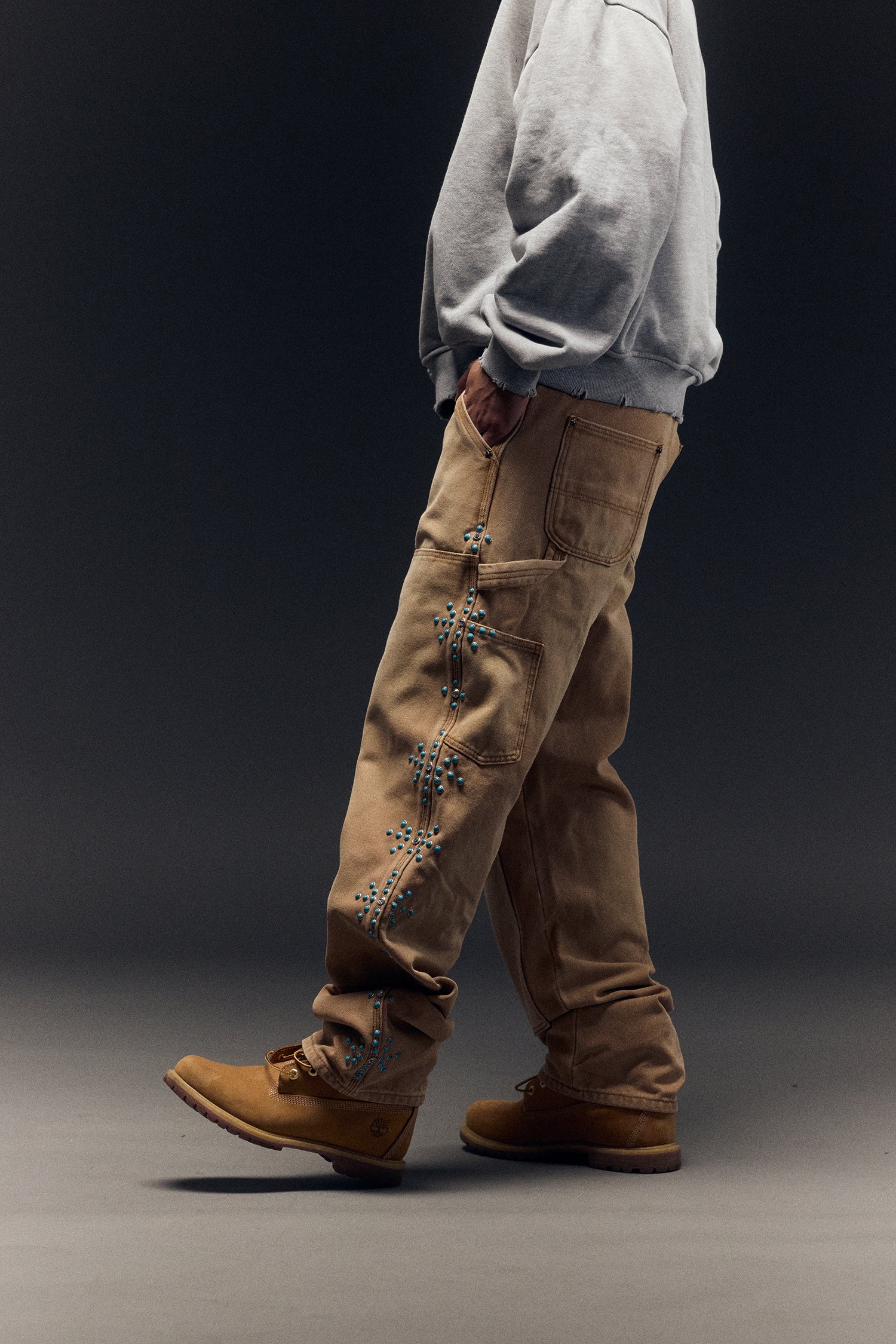 TURQUOISE DOUBLE KNEE PANT