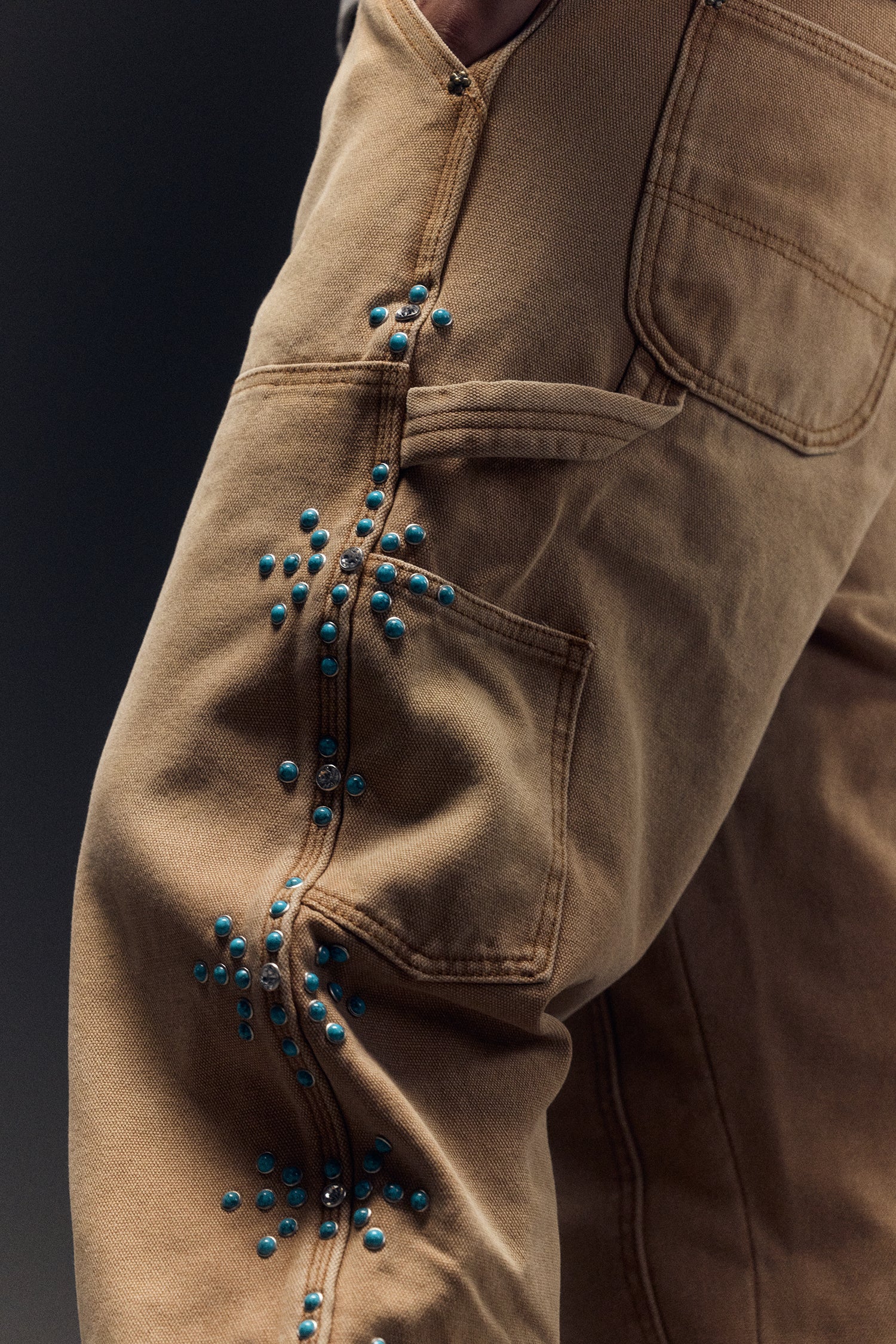 TURQUOISE DOUBLE KNEE PANT