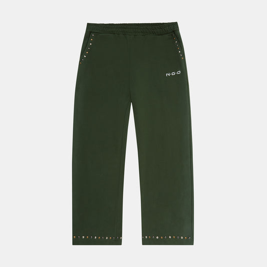 STUDDED GREEN SWEATPANTS