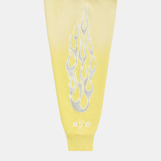 METALLIC FLAME ZIP-UP HOODIE