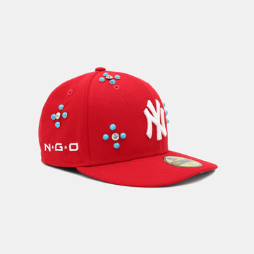 N⋆G⋆O x NEW ERA STONED NY YANKEES RED FITTED