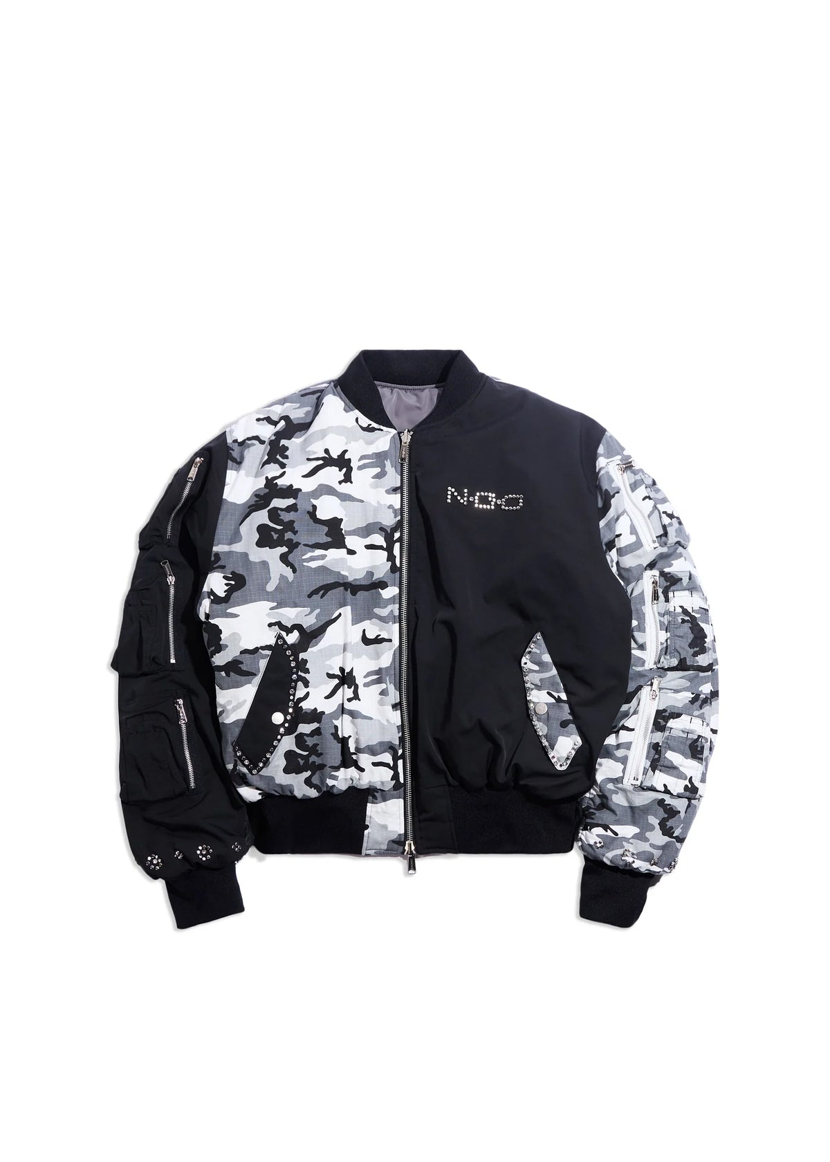 STUDDED BOMBER JACKET (SNOW)