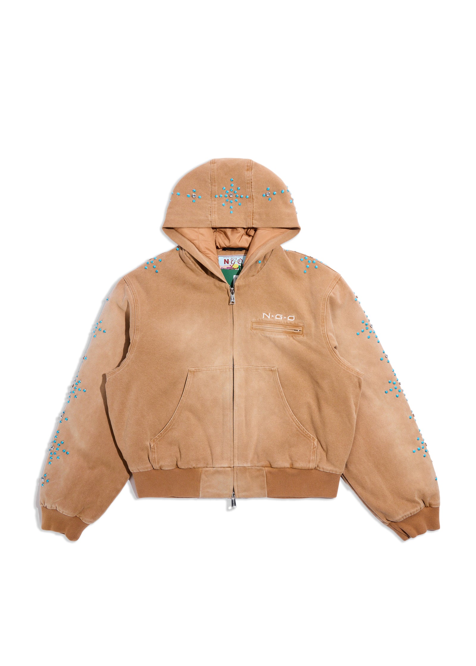 TURQUOISE HOODED JACKET